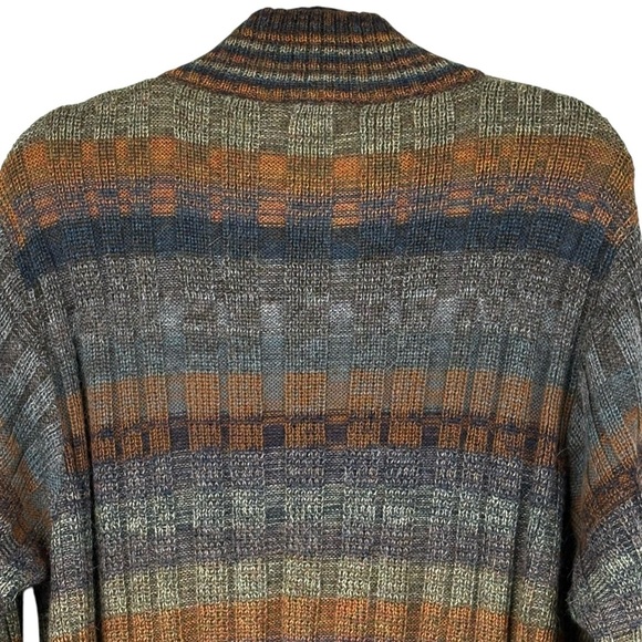 Novica Peruvian Alpaca Striped 1/4 Zip Pullover Sweater L Classic Academia Cozy - Picture 7 of 12